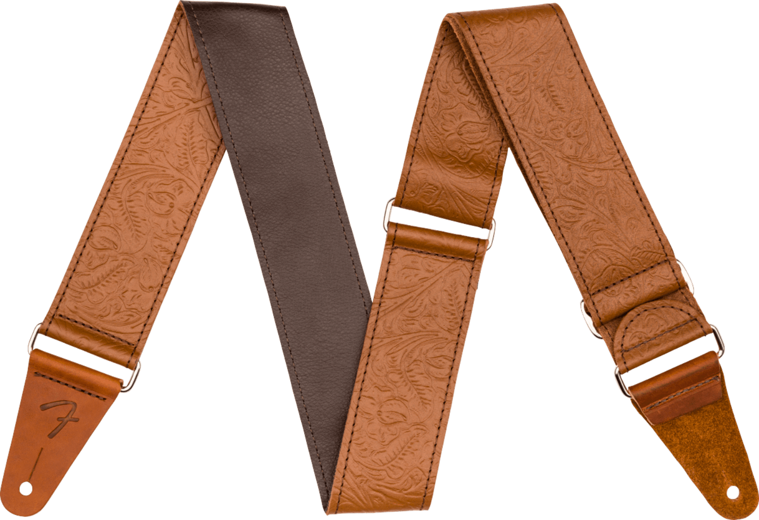Fender TOOLED LEATHER GUITAR STRAP, 2" by FMIC