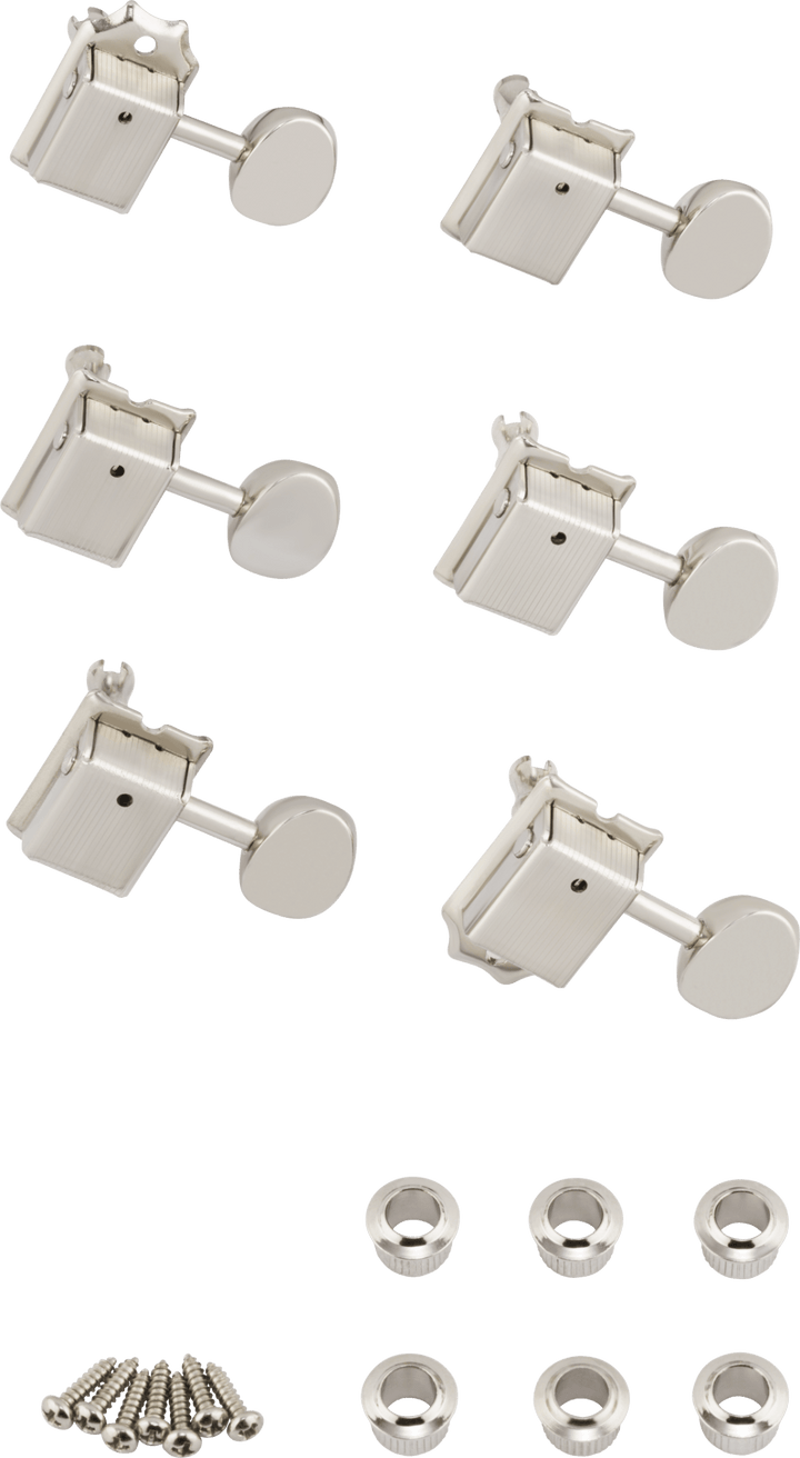 Fender Vintage - Style Strat®/Tele® Tuners, Nickel (6) by FMIC