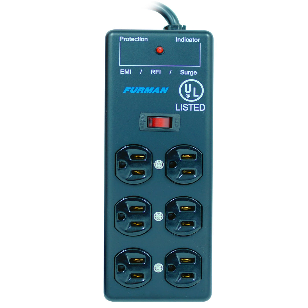 Furman SS - 6B 6 Outlet, 2×3 Metal Chassis Surge Suppressor Strip by SFM