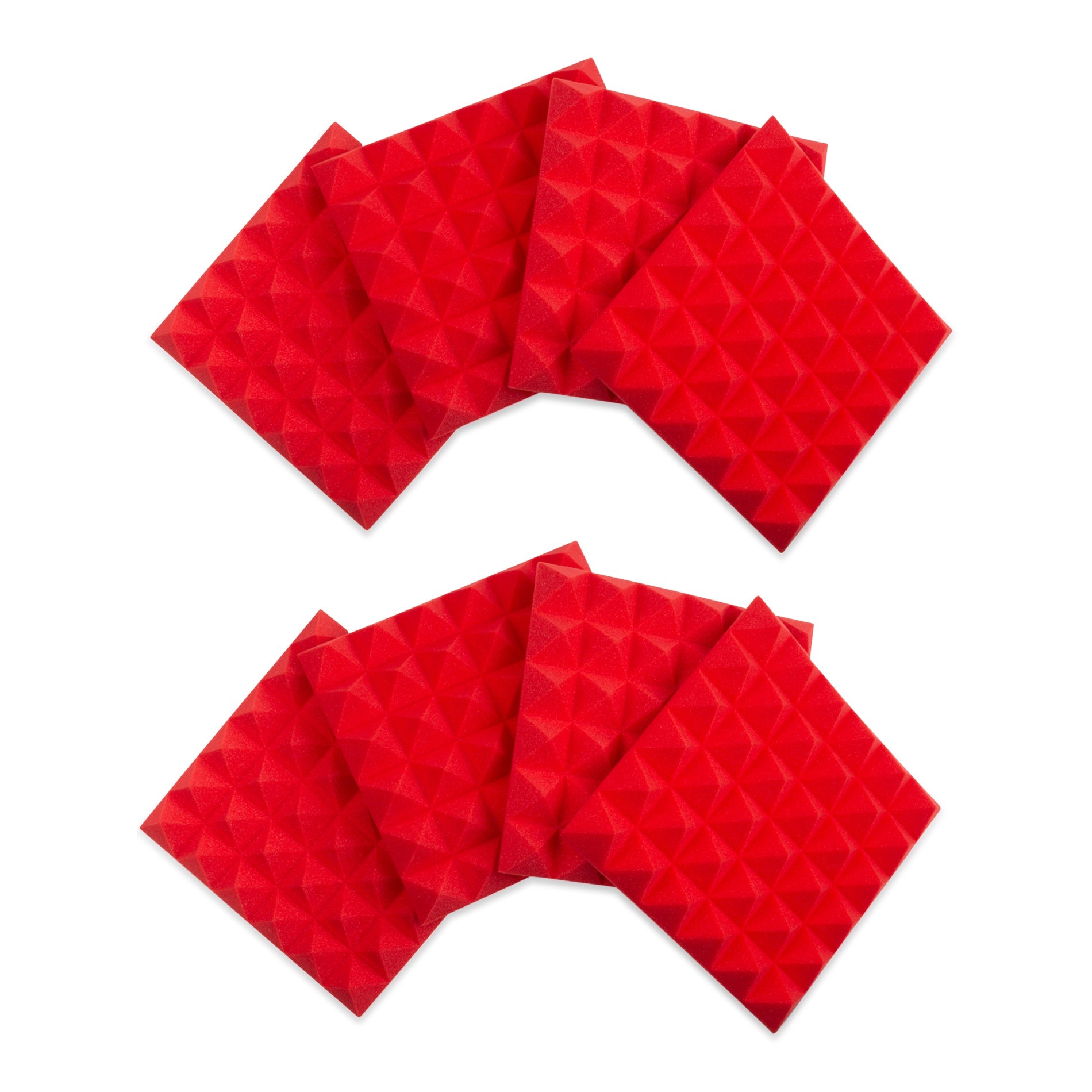 Gator Frameworks 8 Pack of Red 12" x 12" Acoustic Pyramid Panel by Erikson Audio