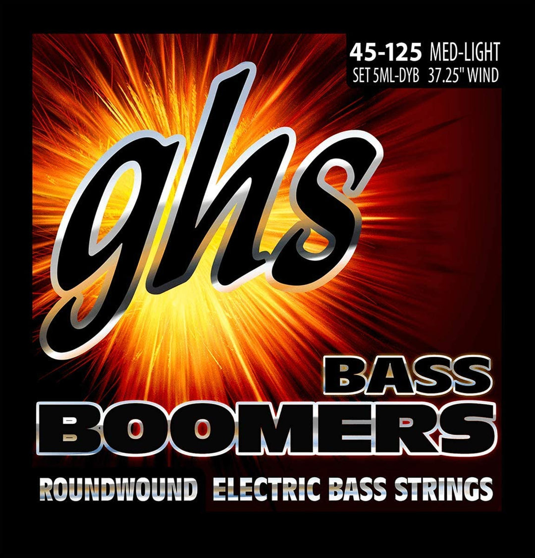 GHS Boomers Roundwound 5 String Bass Strings, 45 - 125 Long Scale by Coast Music