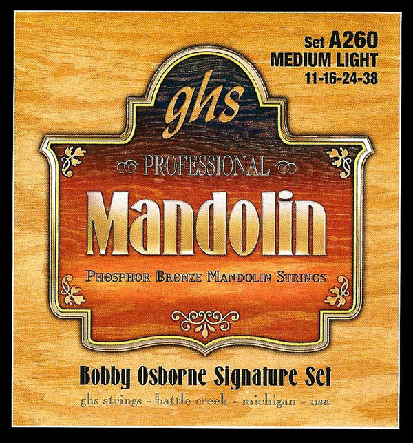GHS Phosphor Bronze Mandolin Strings, Bobby Osborne Medium Light 11-38
