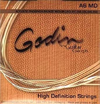 Godin A6 MD Phosphor Bronze Acoustic Strings, Medium by Godin Guitars