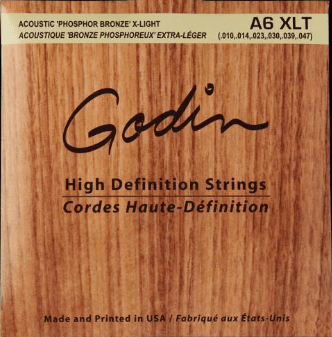 Godin A6 XLT Phosphor Bronze Acoustic Strings, Extra Light