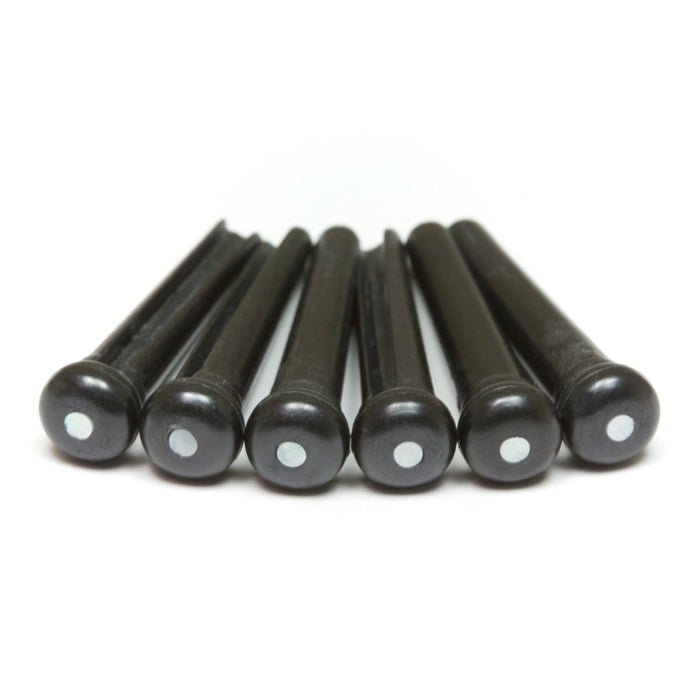 Graph Tech Guitar TUSQ Traditional Style Bridge Pins Black With Mother Of Pearl Inlay by Coast Music