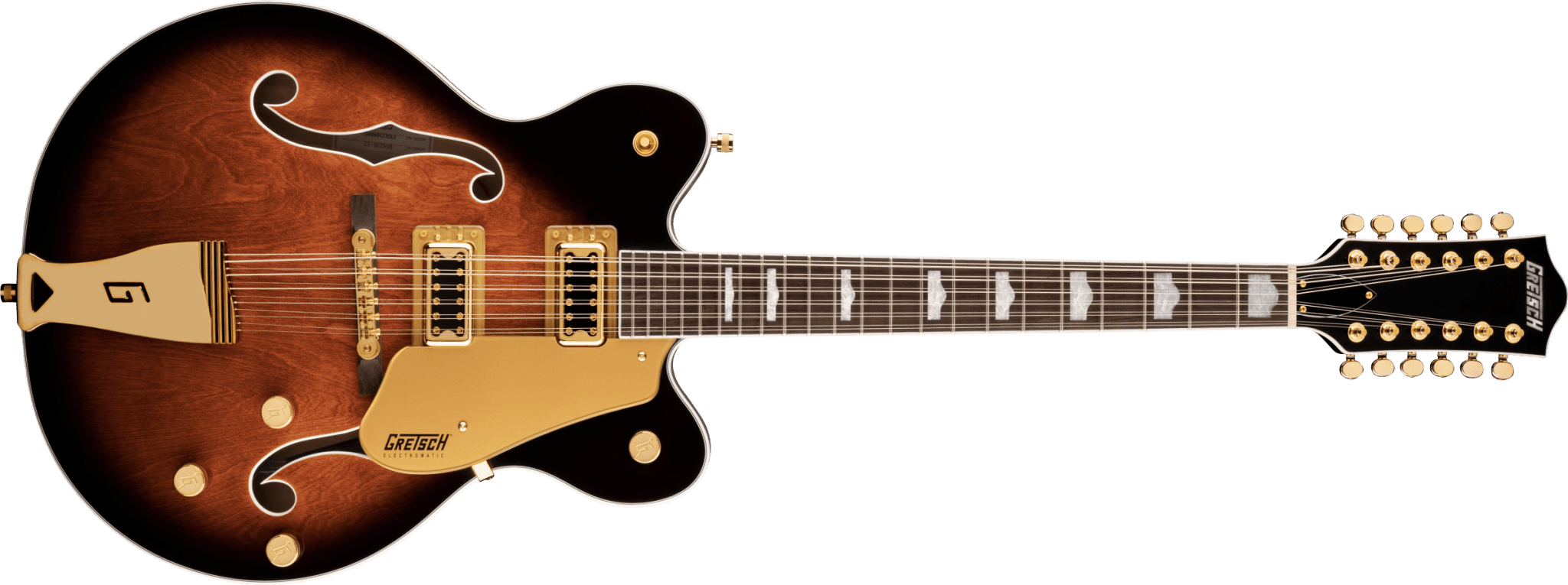 Gretsch G5422G - 12 Electromatic® Classic Hollow Body Double - Cut 12 - String with Gold Hardware, Laurel Fingerboard, Single Barrel Burst by FMIC
