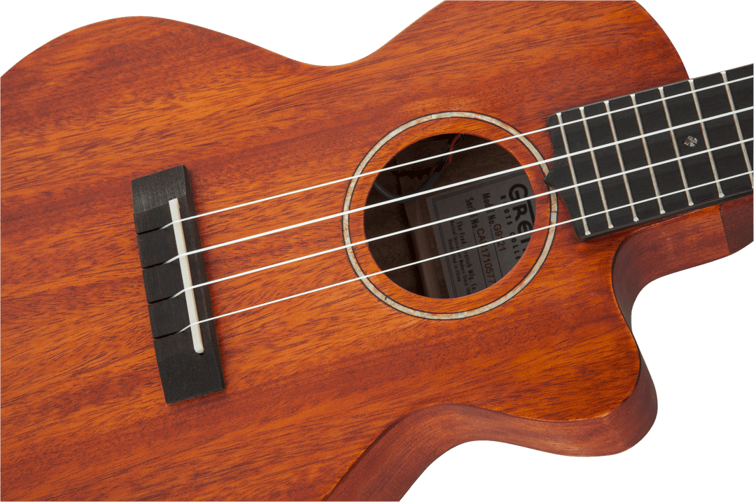 Gretsch G9121 A.C.E. Tenor Ukulele with Gig Bag, Ovangkol Fingerboard, Acoustic - Cutaway - Electric, Fishman® Kula Pickup, Honey Mahogany Stain by FMIC