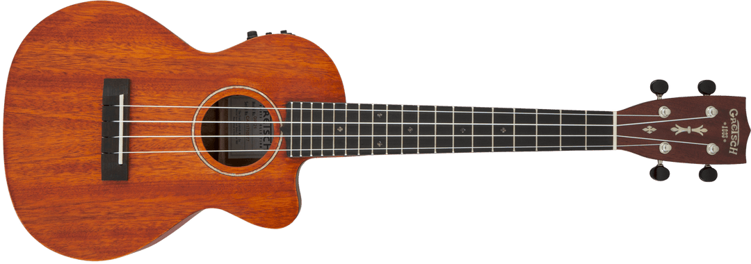 Gretsch G9121 A.C.E. Tenor Ukulele with Gig Bag, Ovangkol Fingerboard, Acoustic - Cutaway - Electric, Fishman® Kula Pickup, Honey Mahogany Stain by FMIC