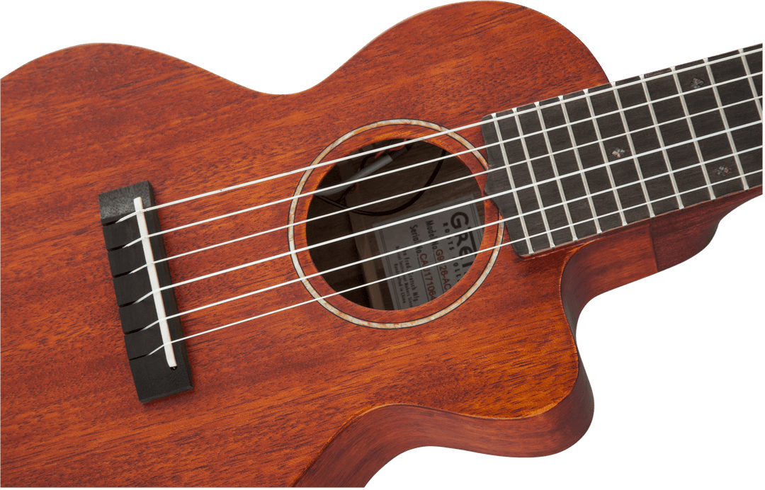 Gretsch G9126 A.C.E. Guitar - Ukulele, Acoustic - Cutaway - Electric with Gig Bag, Ovangkol Fingerboard, Fishman® Kula Pickup, Honey Mahogany Stain by FMIC