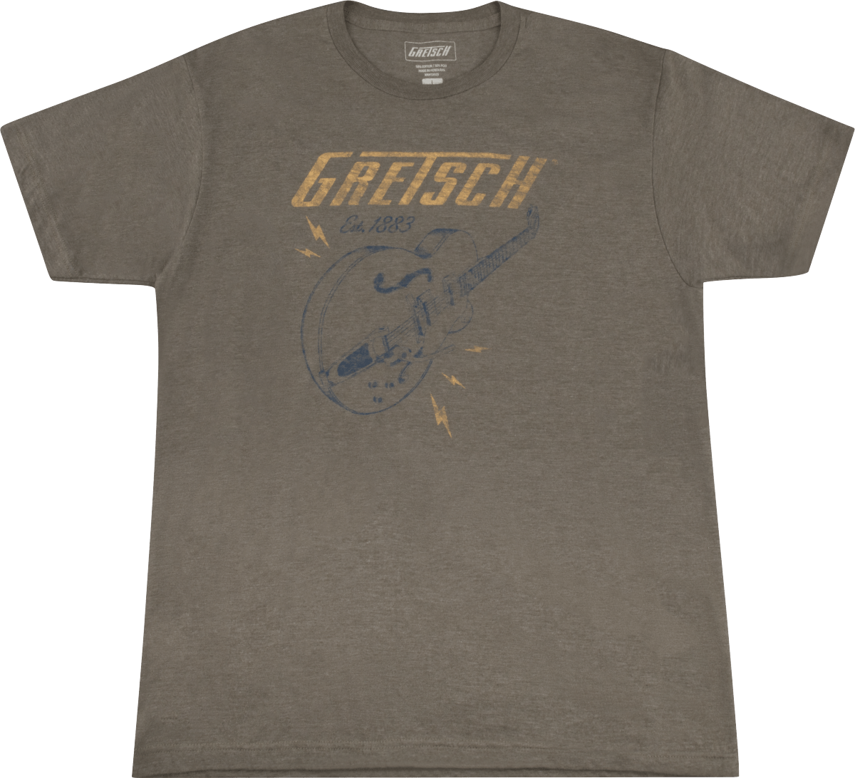 Gretsch® Lightning Bolt T-Shirt, Brown by FMIC