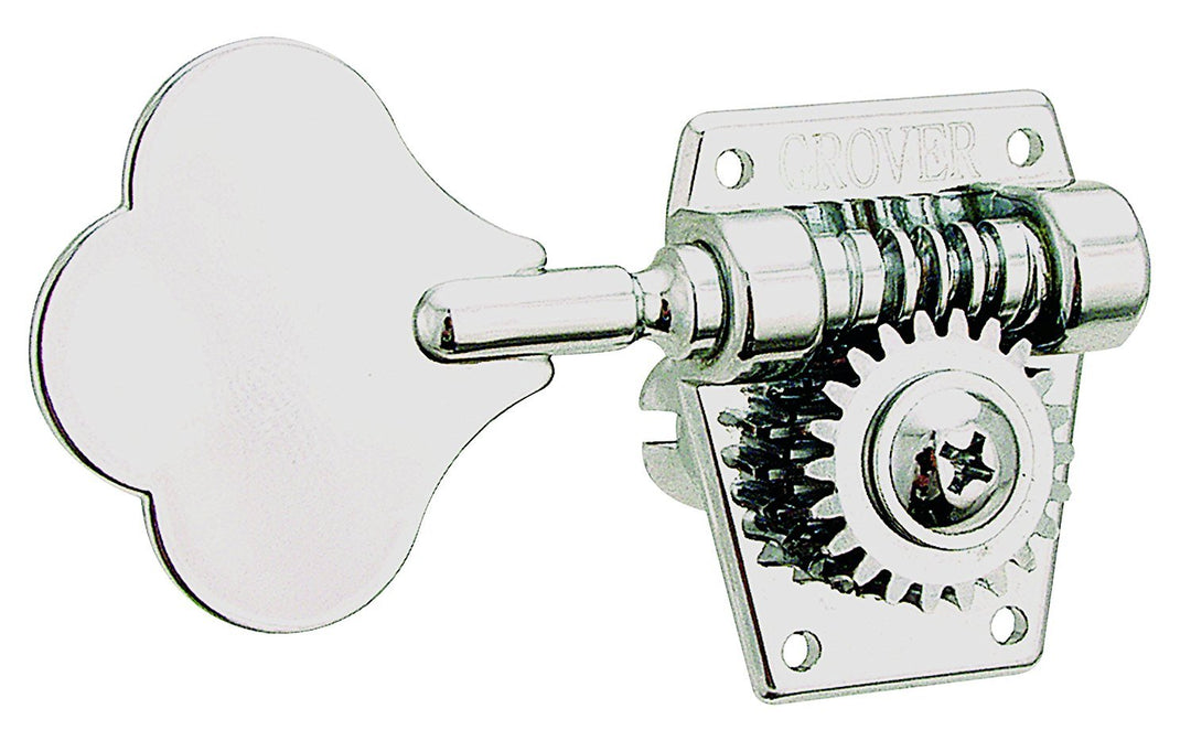Grover Vintage Bass Machine Heads Tuners, 2 Treble and 2 Bass, Chrome Finish by Coast Music