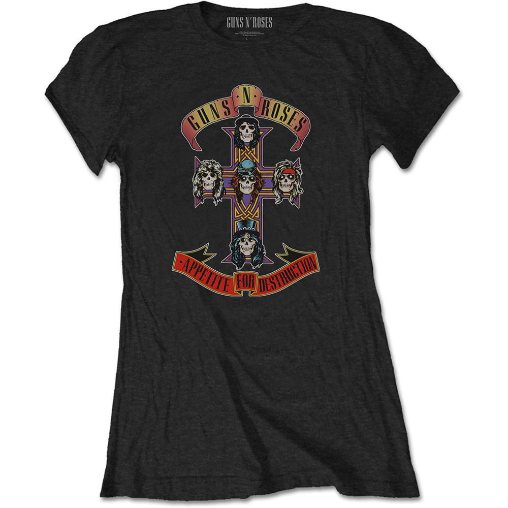 GUNS N' ROSES LADIES T - SHIRT: APPETITE FOR DESTRUCTION by Rock Off Trade