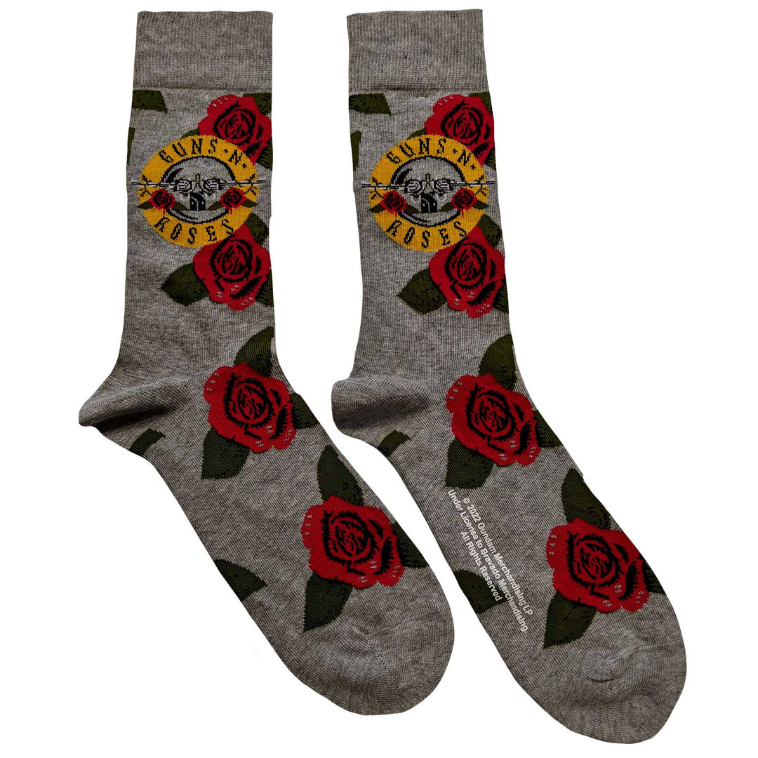 GUNS N' ROSES UNISEX ANKLE SOCKS: BULLET ROSES by Rock Off Trade