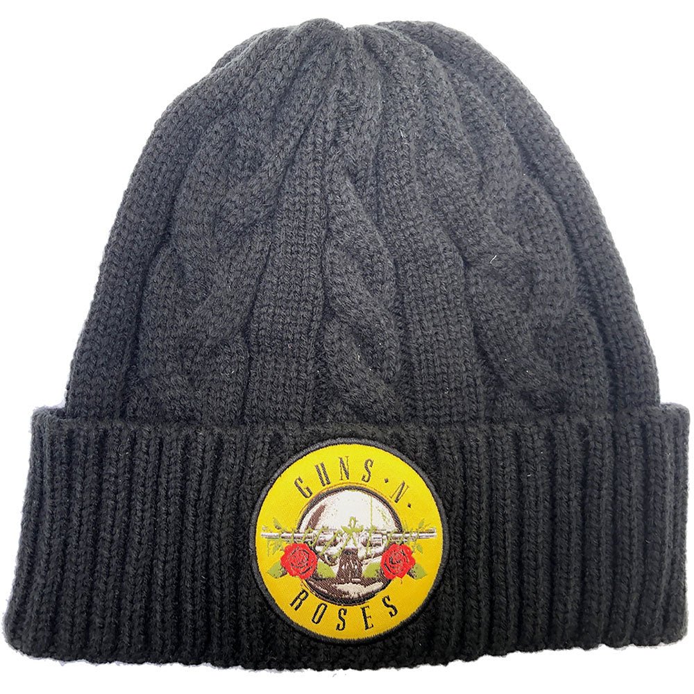 GUNS N' ROSES UNISEX BEANIE HAT: CIRCLE LOGO (CABLE KNIT) by Rock Off Trade