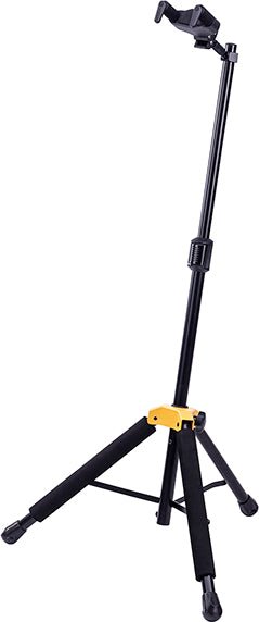 Hercules GS415B+ Auto Grip System (AGS) Single Guitar Stand w/ Foldable Yoke by Coast Music