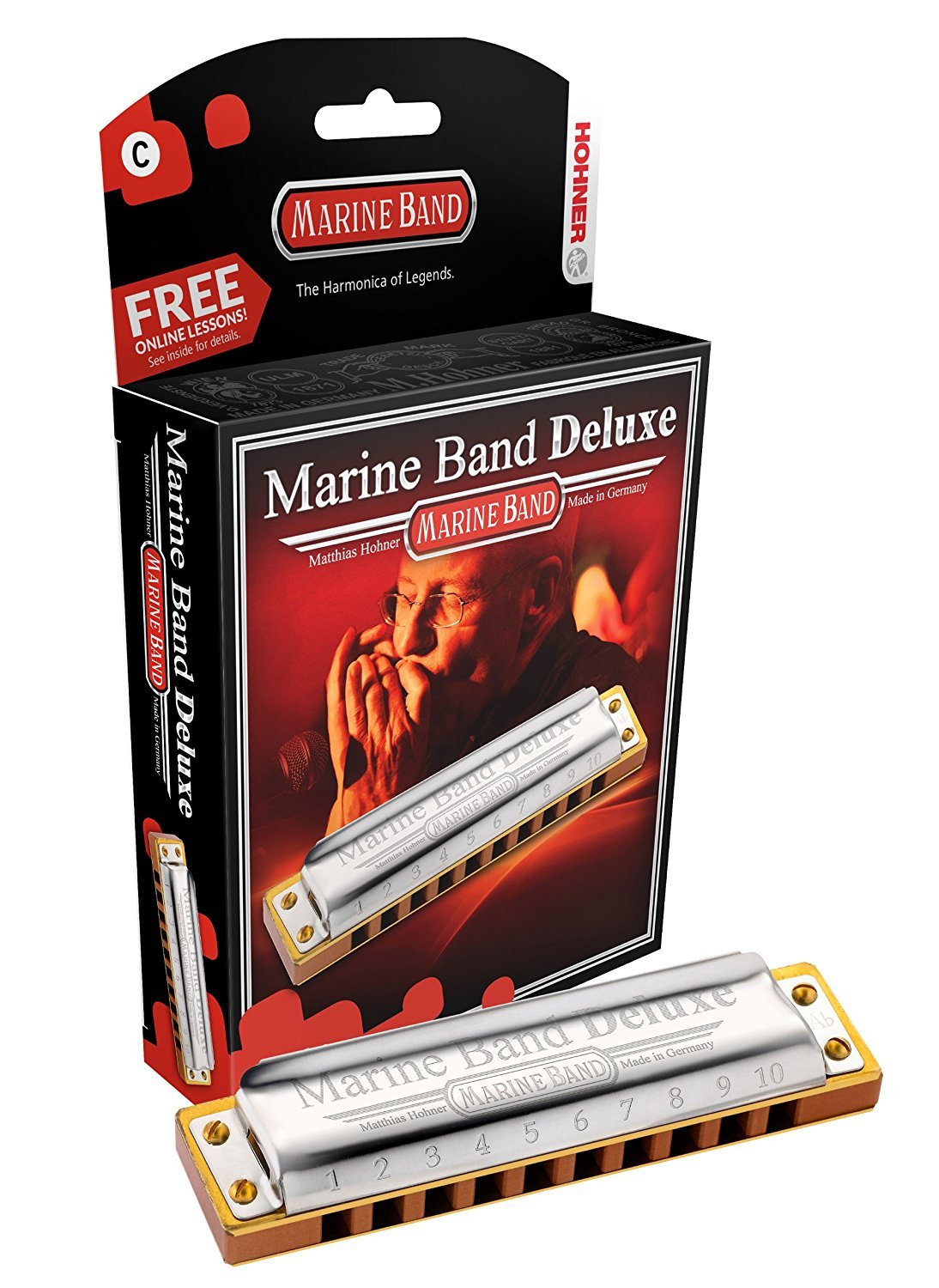 Hohner Marine Band Deluxe Harmonica, Key of G by Coast Music