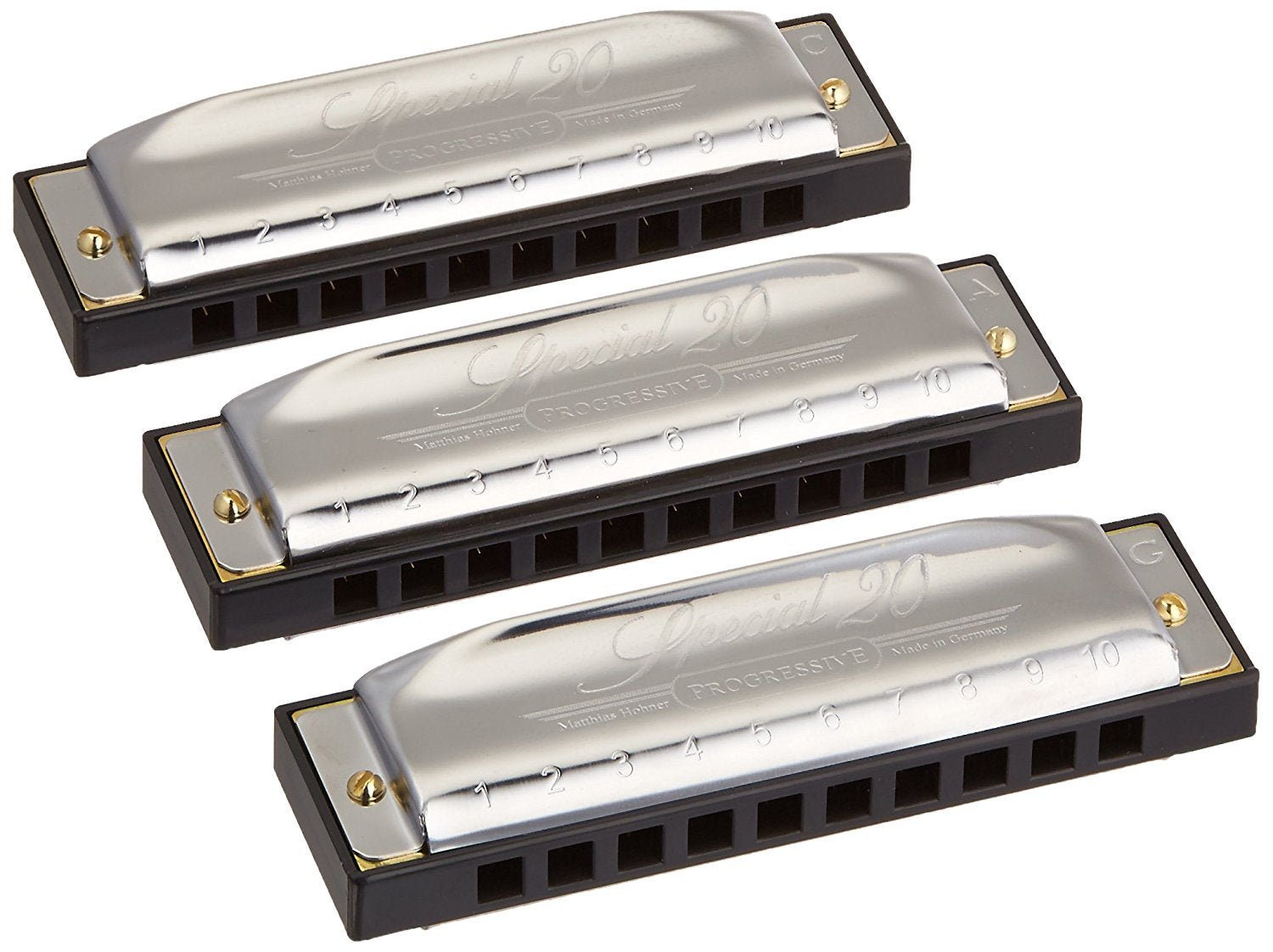 Hohner Special 20 Harmonica 3 Piece Pro Pack keys of G,C,A by Coast Music