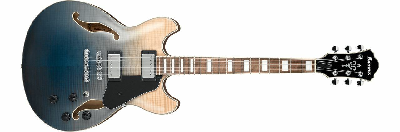 Ibanez AS Artcore AS73FM Hollow Body Electric Guitar - Transparent Indigo Fade by Hoshino