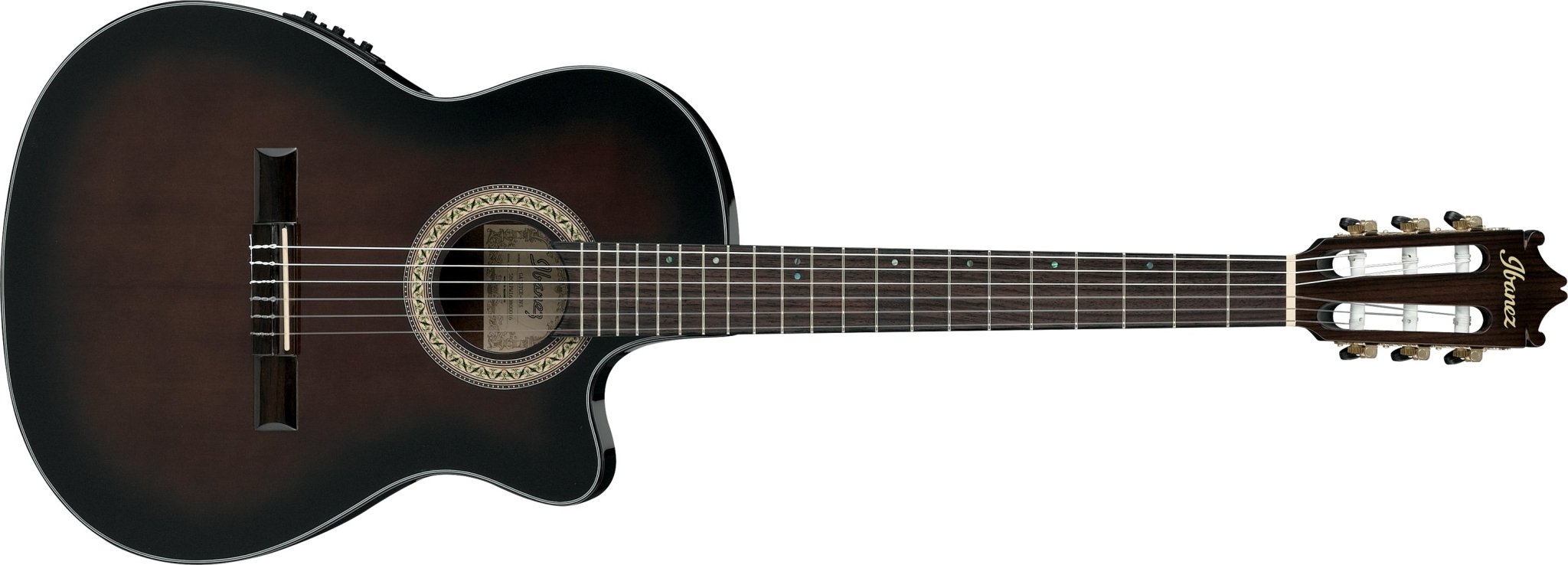 Ibanez Classical Acoustic Electric Guitar GA35TCE, Dark Violin Sunburst High Gloss by Hoshino