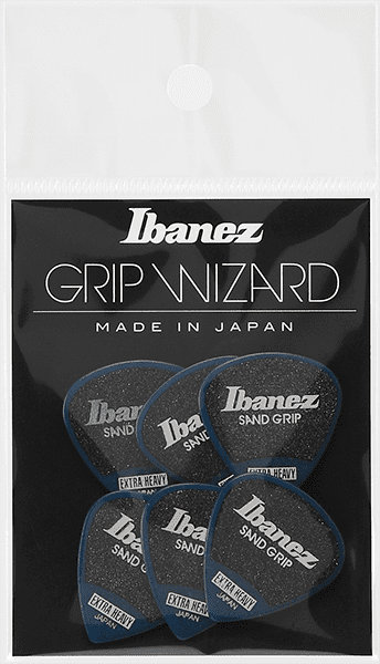 Ibanez Grip Wizard Sand Grip Extra Heavy Guitar Picks, Dark Blue (6PCS) by Hoshino