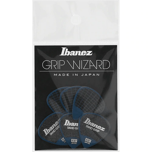 Ibanez Grip Wizard Sand Grip Heavy Guitar Picks, Dark Blue (6PCS) by Hoshino