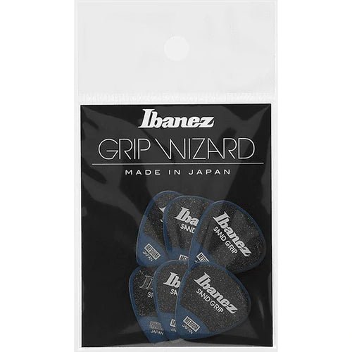 Ibanez Grip Wizard Sand Grip Medium Guitar Picks, Dark Blue (6PCS) by Hoshino