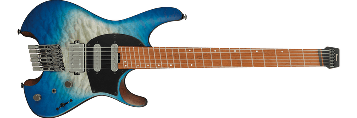Ibanez Q Standard QX54QM Headless Multiscale Electric Guitar, Blue Sphere Burst Matte by Hoshino