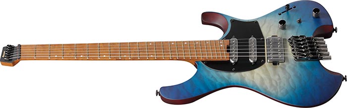 Ibanez Q Standard QX54QM Headless Multiscale Electric Guitar, Blue Sphere Burst Matte by Hoshino
