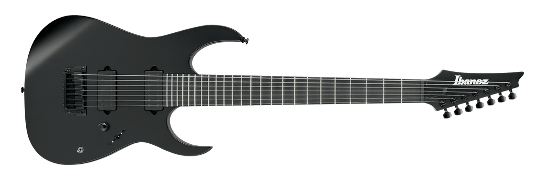 Ibanez RGIXL7BKF Iron Label Nitro RG 7 - String Electric Guitar, Black Flat by Hoshino