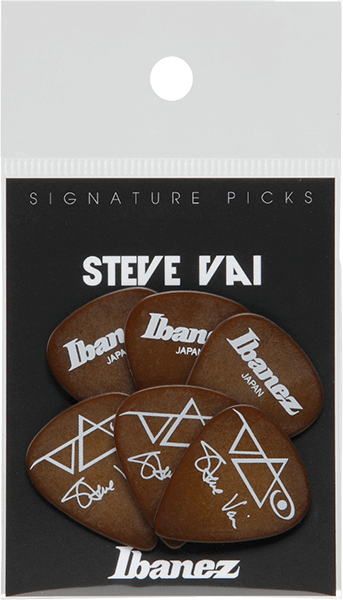 Ibanez Steve Vai Signature Guitar Picks, Rubber Grip, Brown (6PCS) by Hoshino