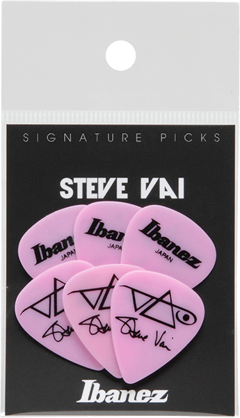 Ibanez Steve Vai Signature Guitar Picks, Rubber Grip, Pink (6PCS) by Hoshino