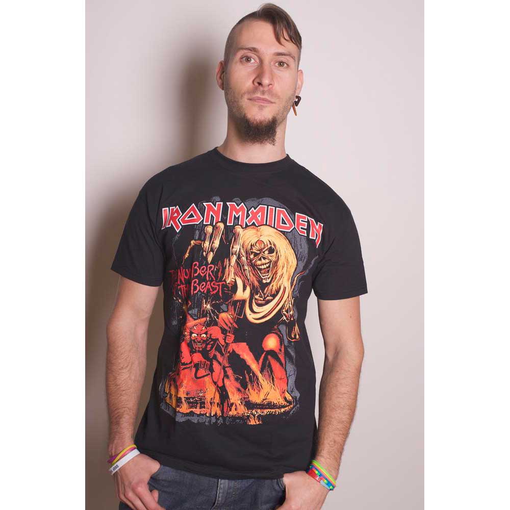 IRON MAIDEN UNISEX TEE: NUMBER OF THE BEAST GRAPHIC by Rock Off Trade