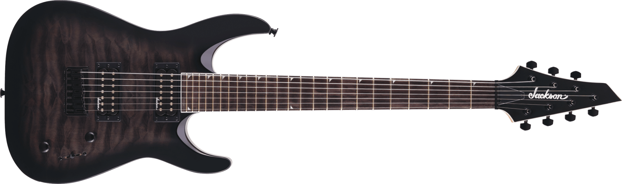 Jackson JS Series Dinky™ Arch Top JS22Q - 7 DKA HT, Amaranth Fingerboard, Transparent Black Burst by FMIC