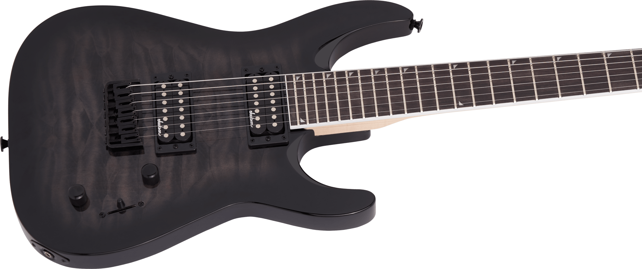 Jackson JS Series Dinky™ Arch Top JS22Q - 7 DKA HT, Amaranth Fingerboard, Transparent Black Burst by FMIC