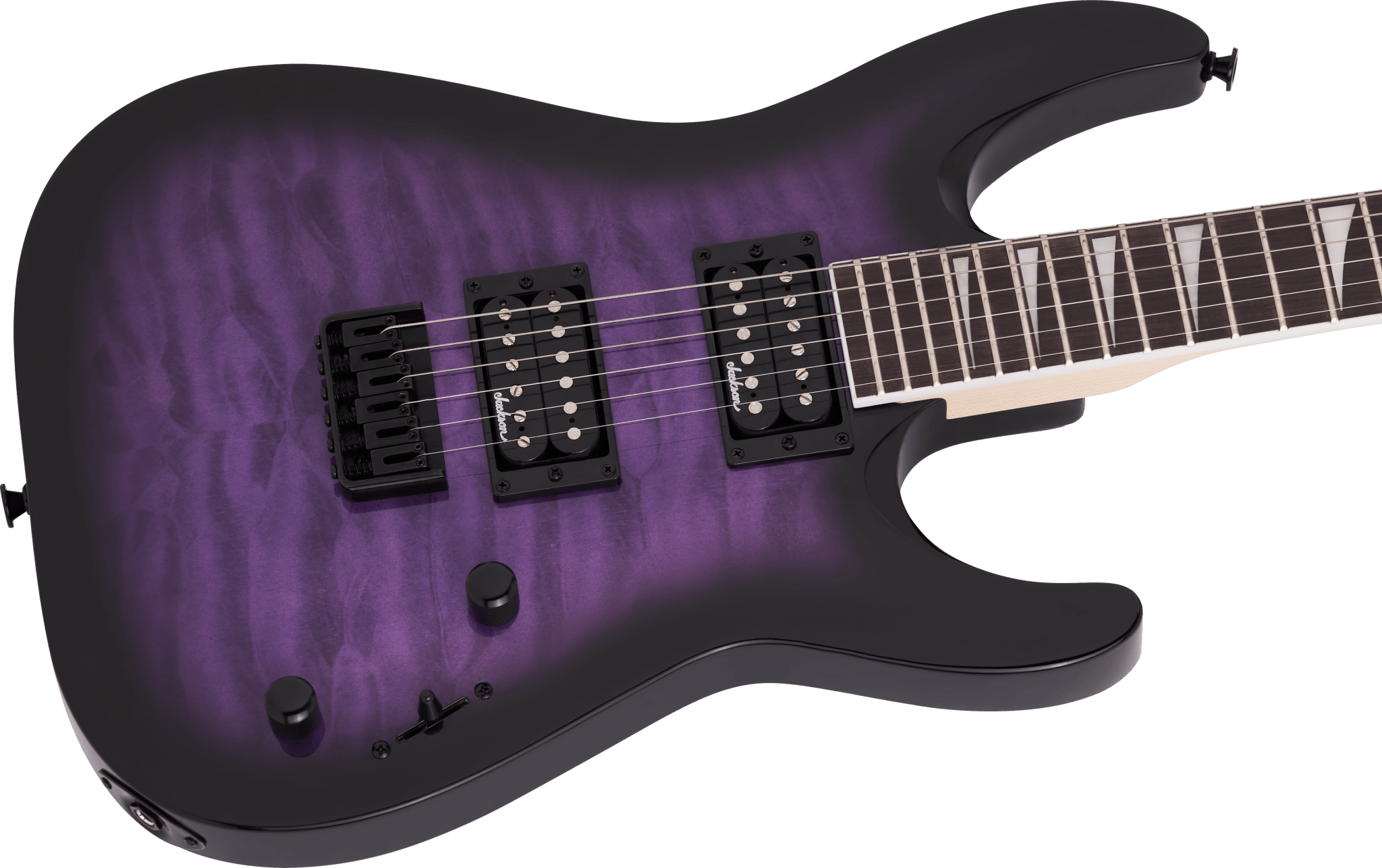 Jackson JS Series Dinky™ Arch Top JS32Q DKA HT, Amaranth Fingerboard, Transparent Purple Burst by FMIC