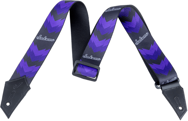 Jackson Strap with Double V Pattern, Black/Purple by FMIC