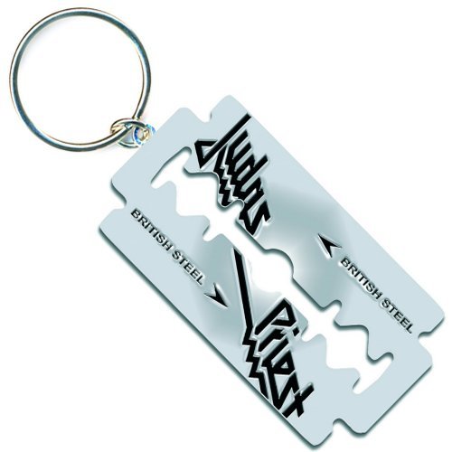 JUDAS PRIEST KEYCHAIN: BRITISH STEEL RAZOR BLADE (ENAMEL IN - FILL) by Rock Off Trade
