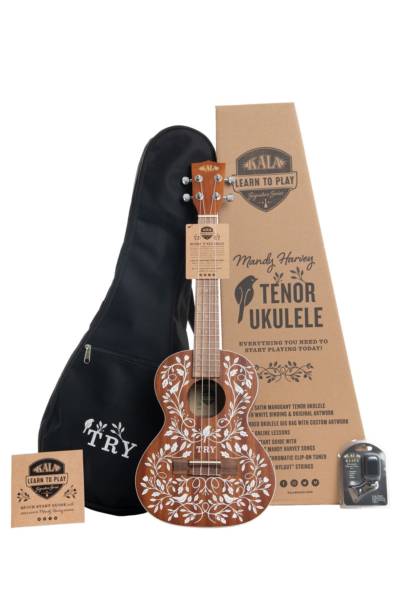 Kala Mandy Harvey Learn To Play Signature Series Tenor Ukulele Pack by Coast Music