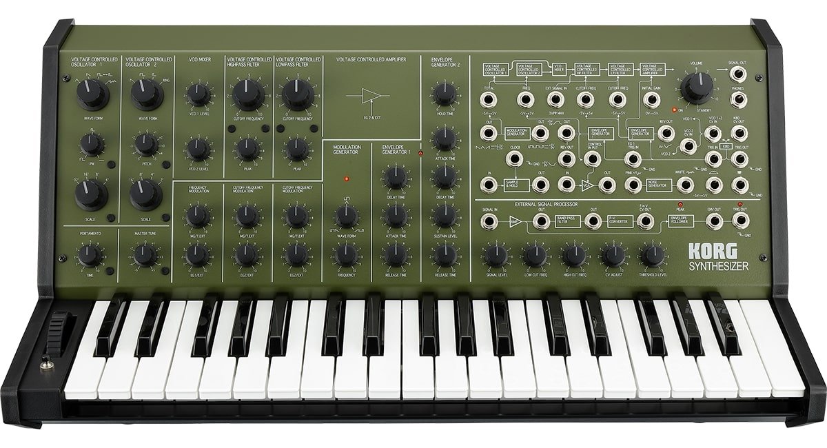 Korg 37 - key Full - size Classic Analog Monosynth, Green by Erikson Music