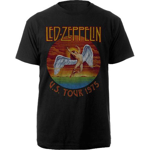 LED ZEPPELIN UNISEX TEE: USA TOUR '75. by Rock Off Trade