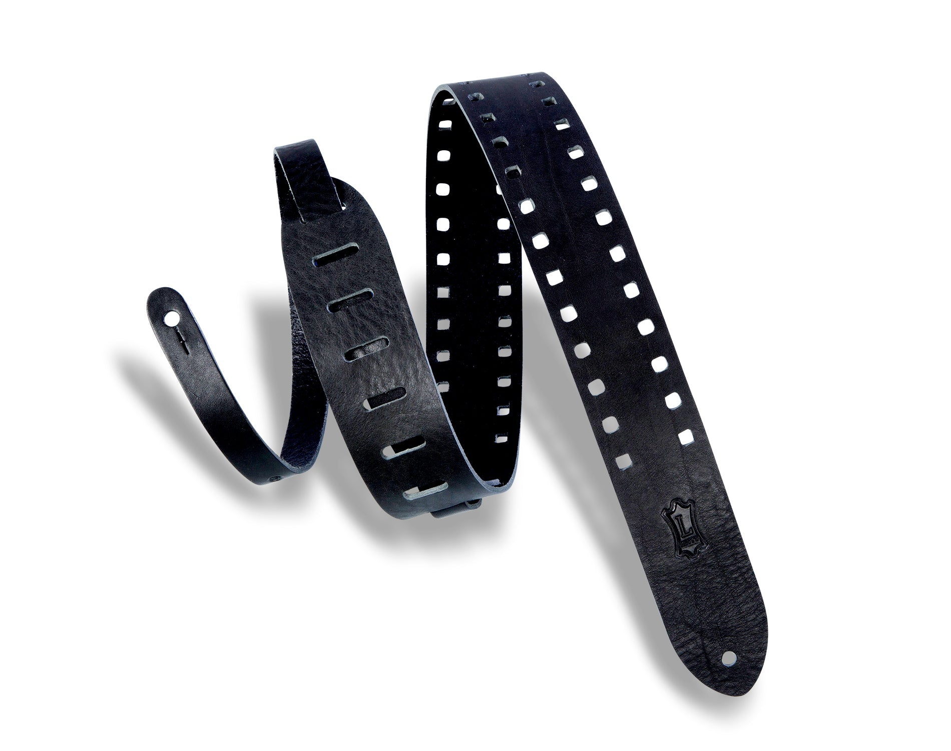 LEVY'S CLASSICS SERIES Square Punch Out Premier Guitar Strap – M12SPOV - BLK by Levy's Leathers