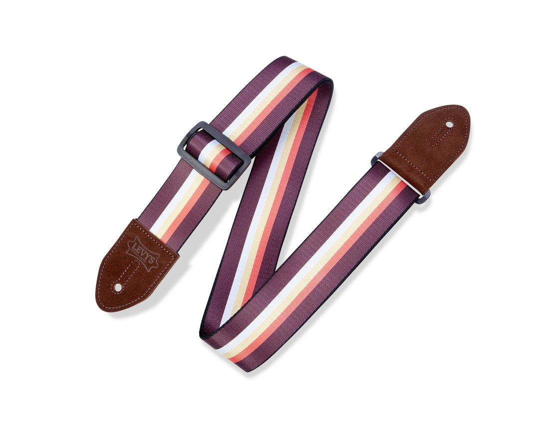 LEVY'S PRINT SERIES 3 - Bar Stripe Guitar Strap – MP2 - 001 by Levy's Leathers