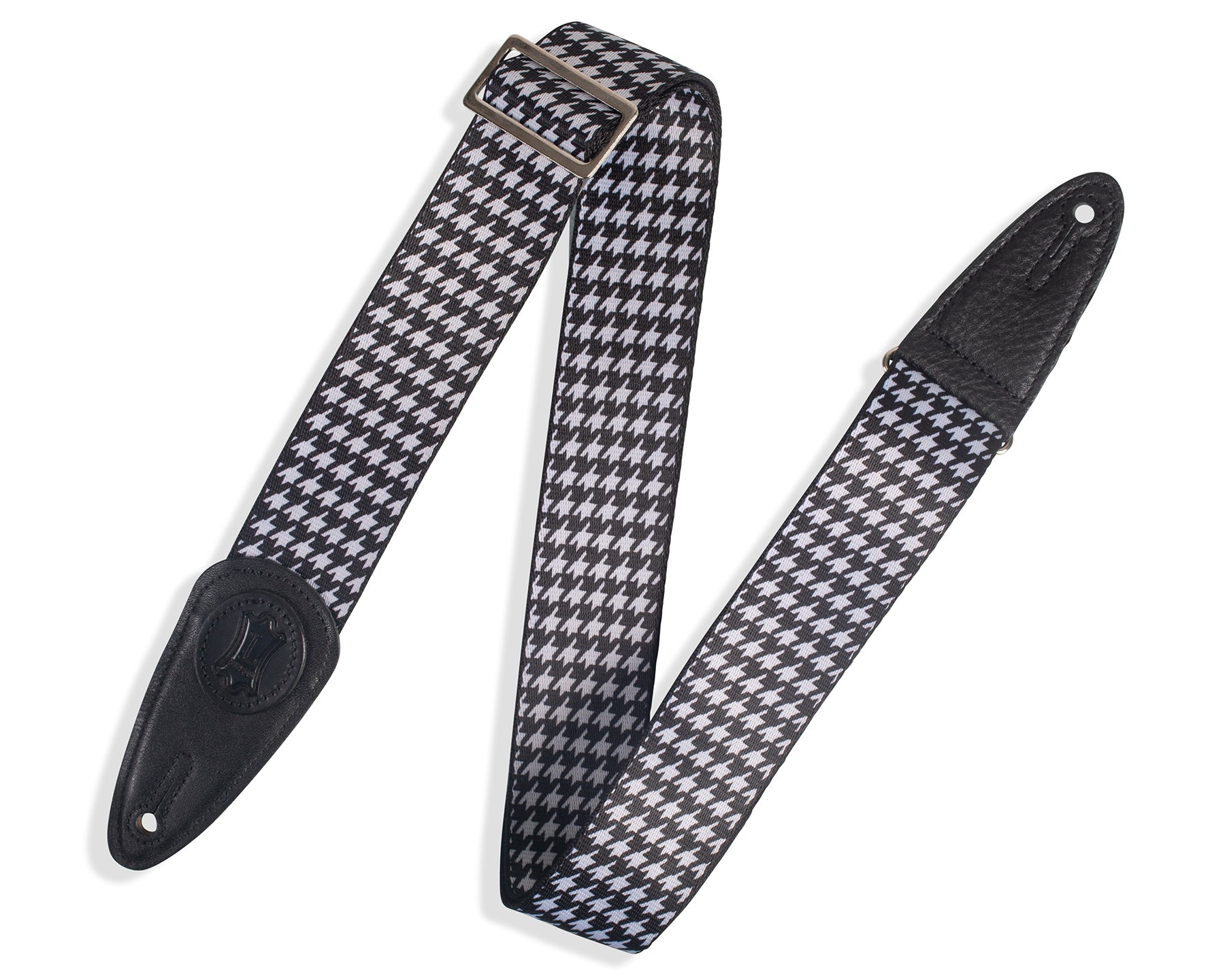 LEVY'S PRINT SERIES Houndstooth Icon Guitar Strap – MSSHN8 - BLK by Levy's Leathers
