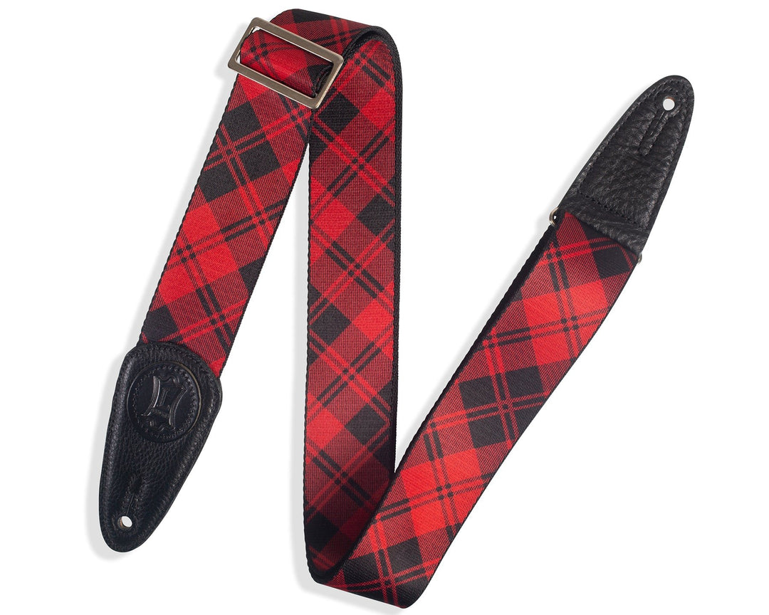 LEVY'S PRINT SERIES Lumberjack Icon Guitar Strap – MSSPLD8 - RED by Levy's Leathers
