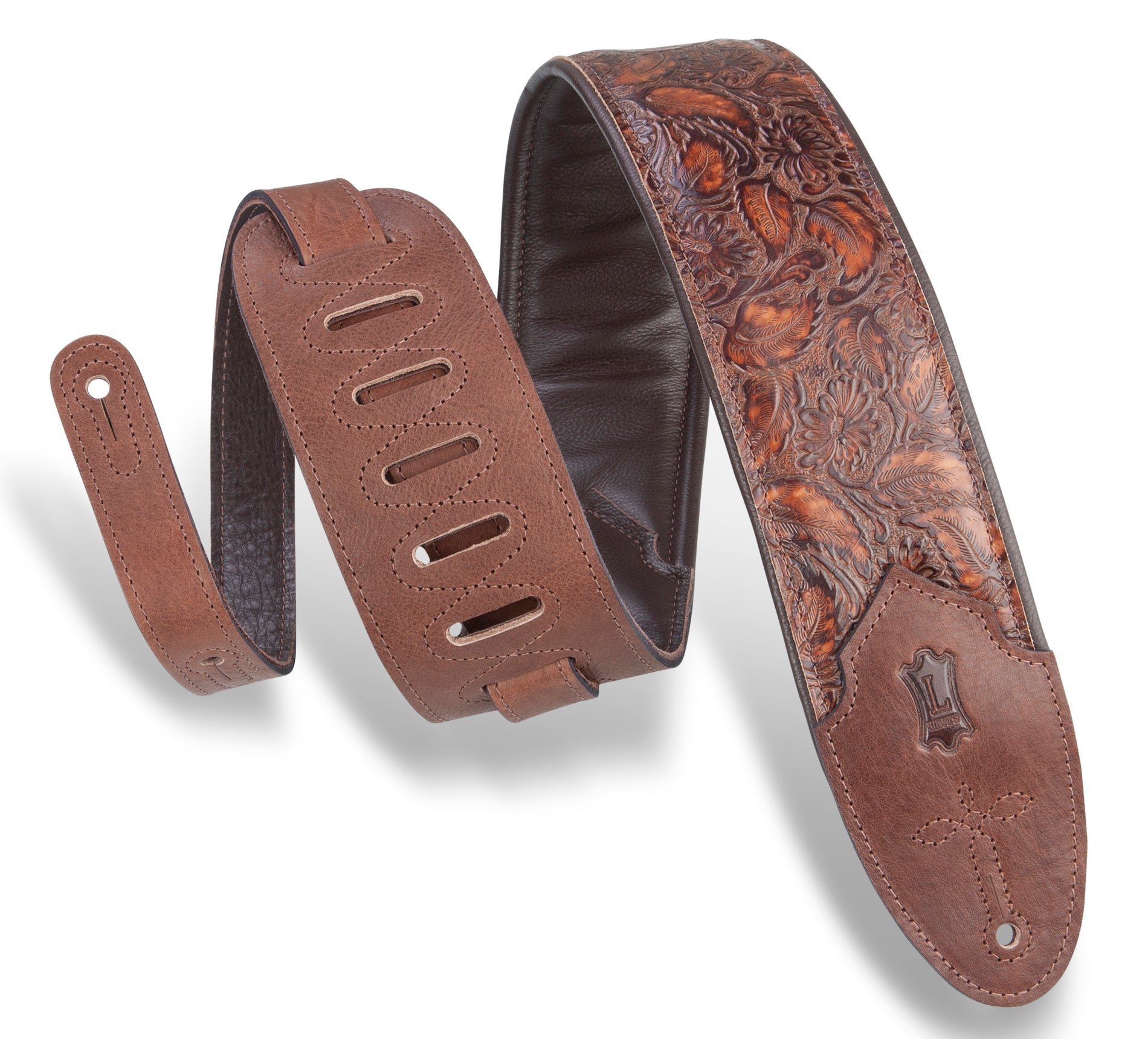 Levy's Sundance Line Geranium Whiskey Guitar Strap by Levy's Leathers