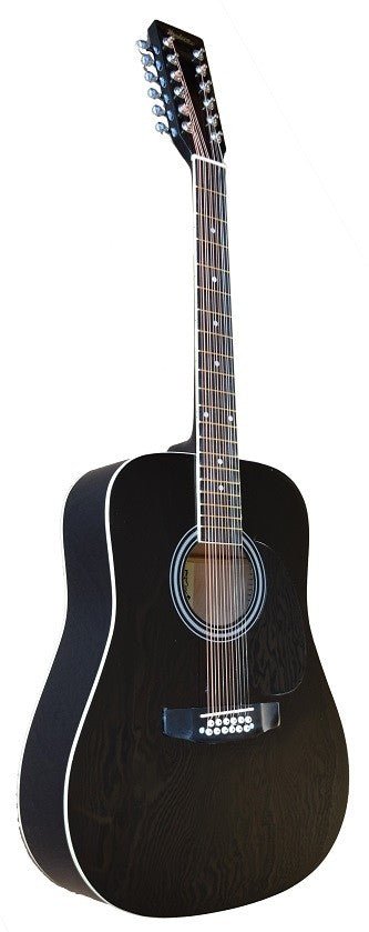 Madera 12 String Acoustic, Gloss Black by Kana Music