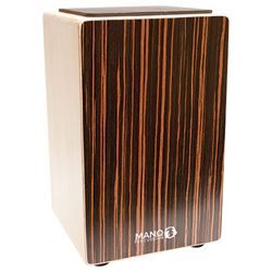 Mano Percussion Cajon With Foam Seat Pad, Ebony Stripes by Coast Music