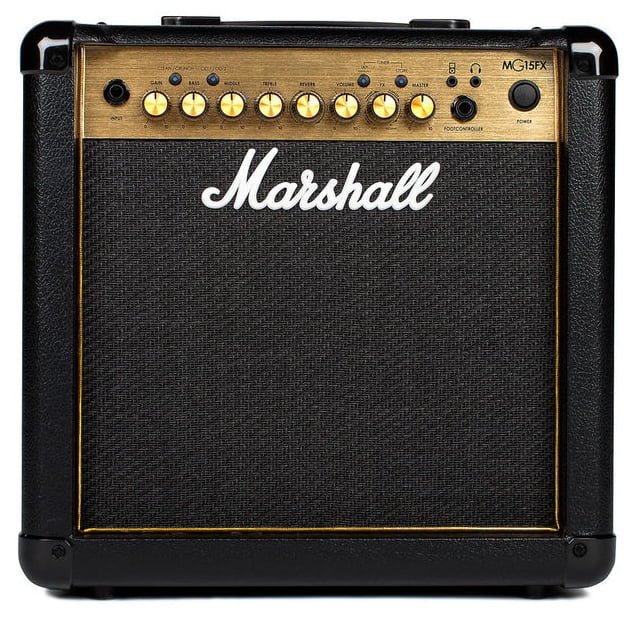 Marshall 15 - watt, 4 - channel 1x8" Guitar Combo Amplifier with 3 - band EQ, Digital Effects/Reverb, Line In by Erikson Music