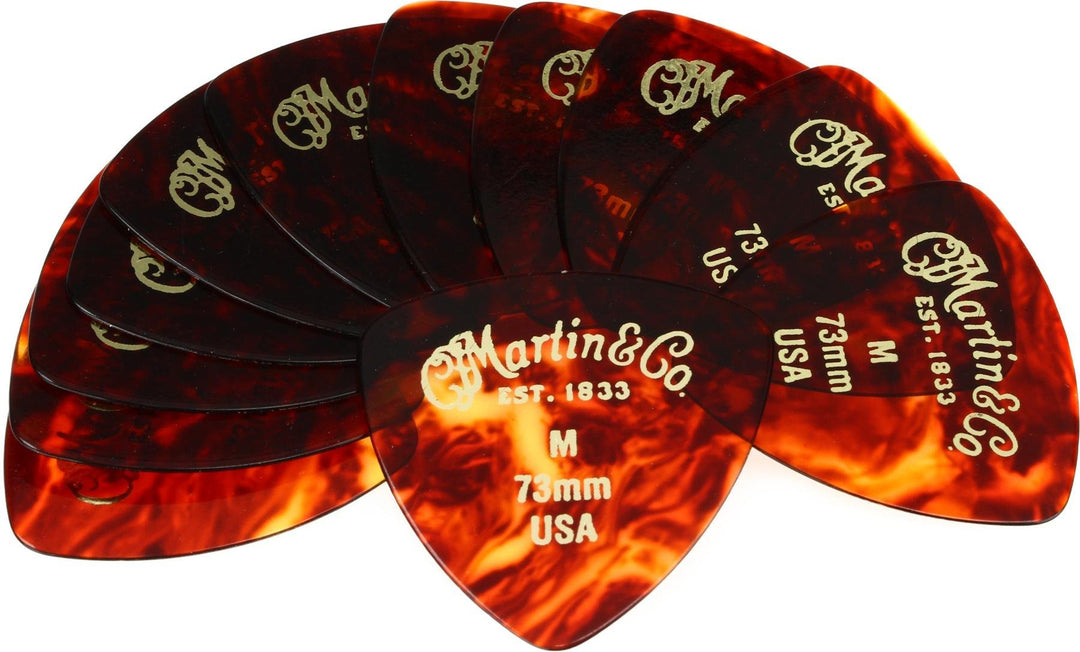 Martin 346 Picks Faux Tortoise, 12 Pack by Martin Guitar Co.