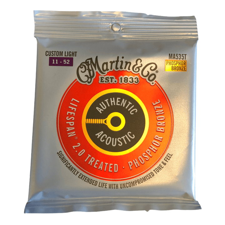 Martin Authentic Treated Acoustic Lifespan 2.0 Guitar Strings - 92/8 Phosphor by Martin Guitar Co.